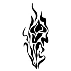 vector drawing of silhouette of lily flower with leaves in art nouveau style isolated on white background. useful for print, decoration, ornaments, logos, graphic, web design, florists, flower salons