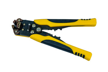 Obraz premium Yellow wire stripper isolated on a white background