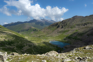 Fototapeta na wymiar High-mountain Markin Lakes in the Teberda Nature Reserve