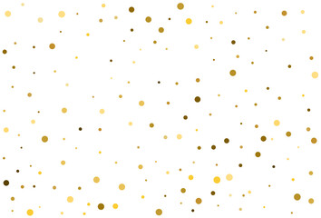 Christmas classic polka dot confetti. Gold round confetti.