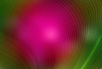 Dark Pink, Green vector pattern with sharp lines.