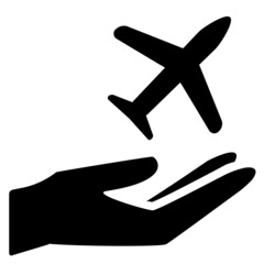 Obraz premium airplane on hand icon