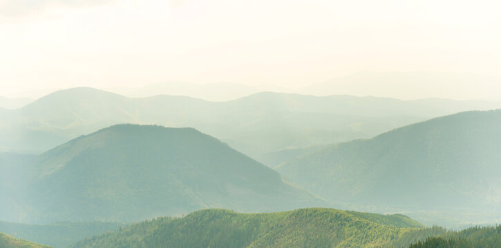 Blue mist mountains landscape, panorama of blue mountains