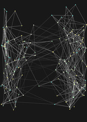 Abstract Low Polygon Mesh color Generative Art background illustration