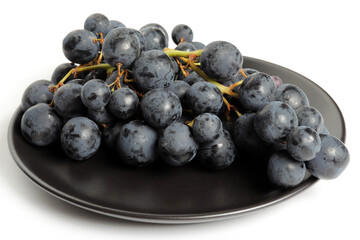 Fresh dark red grapes close up