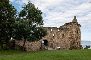 Saint Andrews Castle with tourists in the main gate