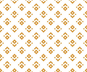 Abstract geometric pattern. A seamless vector background. White and gold ornament. Graphic modern pattern. Simple lattice graphic design