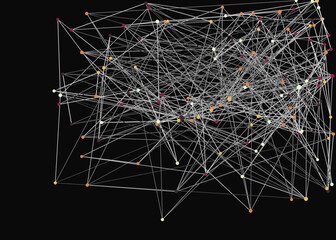 Abstract Low Polygon Mesh color Generative Art background illustration