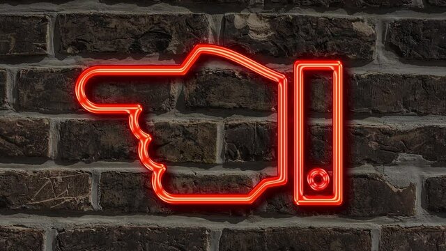Detailansicht einer Leuchtreklame an einer Mauer mit der deutschen Aufschrift Notunterkunft 