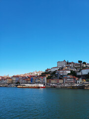 views of the river duero as it passes through the city of O porto, portugal