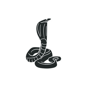 Cobra Icon Silhouette Illustration. Reptile Animal Vector Graphic Pictogram Symbol Clip Art. Doodle Sketch Black Sign.