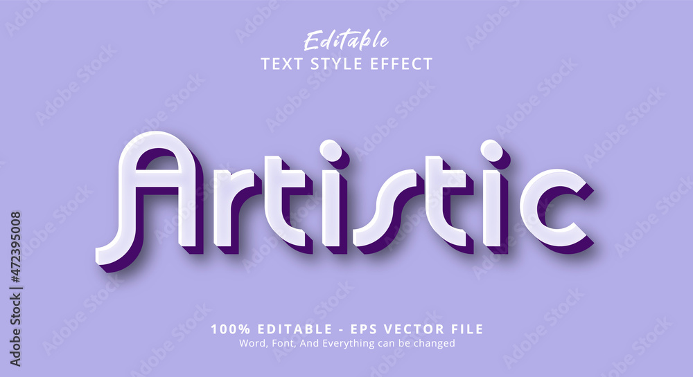 Poster editable text effect, artistic text on simply layered style
