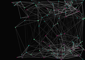 Abstract Low Polygon Mesh color Generative Art background illustration