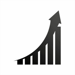 Growing graph simple icons set. The graph is growing. Vector illustration.