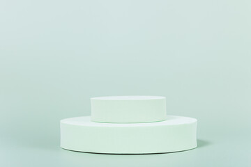 Round podium template on pastel green background