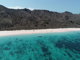 Famous beach and tourist destination at Labuan Bajo called Long Pink Beach