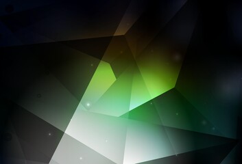 Dark Green, Red vector background with polygonal style.
