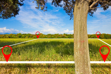 Land plot management - real estate concept with a vacant land on