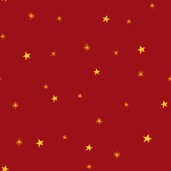 Christmas and New Years pattern. Bright stars and snowflakes . Paper, fabrics, wallpapers, backgrounds.