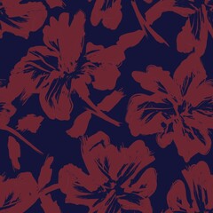 Floral penseelstreken naadloze patroon achtergrond
