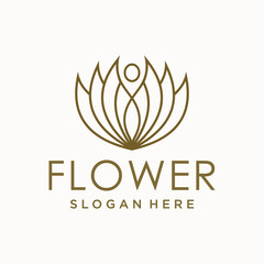 Spa business logo lotus Flower icon design Vector