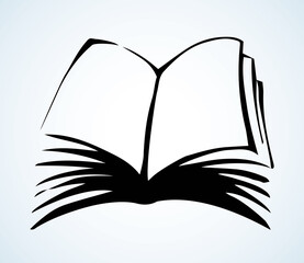 Open book. Vector doodle symbol