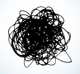 Unravel the tangled tangle. Vector drawing