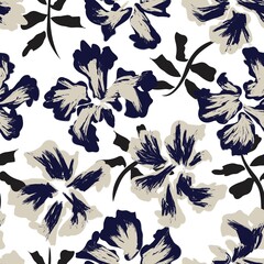 Floral Brush strokes Seamless Pattern Background