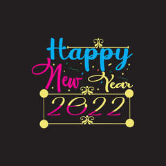 Happy new year 2022 typography vector design template ready for print