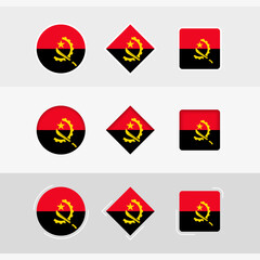 Angola flag icons set, vector flag of Angola.
