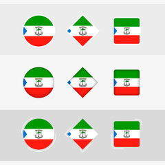 Equatorial Guinea flag icons set, vector flag of Equatorial Guinea.