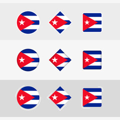 Cuba flag icons set, vector flag of Cuba.