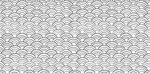 Traditional japanese seigaiha ocean waves. Seamless Pattern for your design