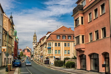 Fototapeta na wymiar bautzen, deutschland - stadtbild mit reichenturm im hintergrund