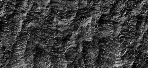 Dark gray stone background with copy space. Black grunge banner with rock texture.