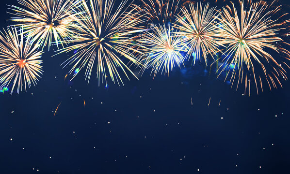 Beautiful Holiday background with fireworks
