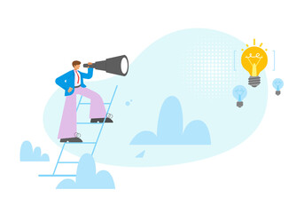 Obraz premium Discover opportunities concept vector illustration white background.