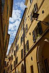 Fototapeta na wymiar Osimo, historic town of Marche, Italy: typical street