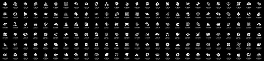 Abstract logos collection. Geometric abstract logos. Icon design