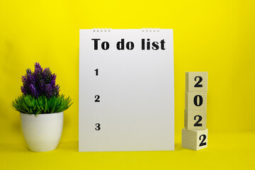 Check lists for planning to do in starting Year2022 to remind reaching target with copy space