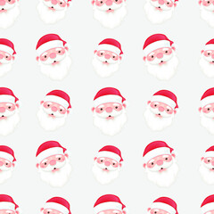 Obraz na płótnie Canvas Santa Claus Icon Emoji Pattern Design. Christmas Seamless Background Symbols. Emoticon Illustration Design Vector.