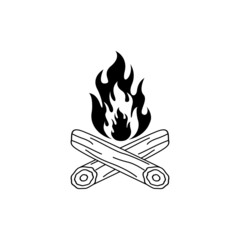 bonfire logo icon design template vector