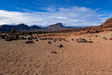 Martian landscapes near the Teide volcano. Tenerife island.
