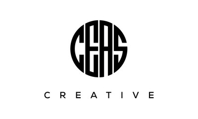 Letters CEAS creative circle logo design vector, 4 letters logo