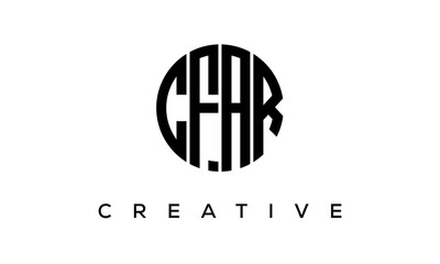 Letters CFAR creative circle logo design vector, 4 letters logo