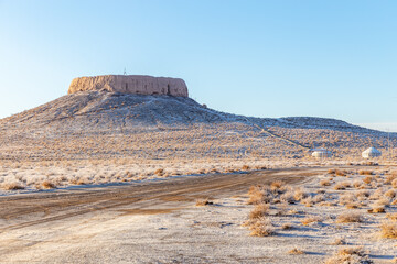 Chilpyk Kala (or Chilpik Dakhma), it is Zoroastrian tower of silence. Karakalpakstan, Uzbekistan.