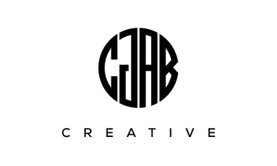 Letters CJAB creative circle logo design vector, 4 letters logo