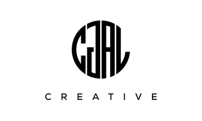 Letters CJAL creative circle logo design vector, 4 letters logo