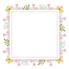 Beautiful watercolor frame with leaves