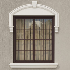 Classic windows with stucco molding